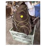2 Throw Pillows & Foldable Crate