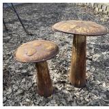 Pair of Metal Mushrooms