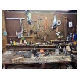 Assorted Items on Bench & On the Pegboard