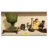 Cottage Collectiles, Green Vase &  Misc.