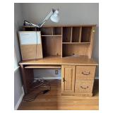 Desk w/ Lamp & Cork Board