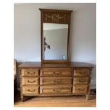 9 Drawer Dresser w/ Mirror 19.5"Wx64L