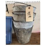 4 Galvanized Buckets