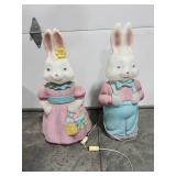 Blow Molds Pair of Easter Bunnies