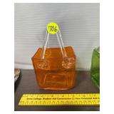 Orange Glass Basket