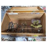 Jewelry Box (Has broken Hinge) & Contents