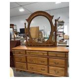 Dresser w/Mirror 9 Drawers 18x66x32