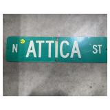 Attica Metal Street Sign