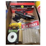 1/4" Cordless Screwdriver, Glue Sticks, Tape
