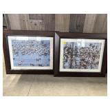Pair of Geese Pictures 22" x 18 1/2"