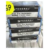 Federal 12ga 3" #4 Buck - 4 Boxes
