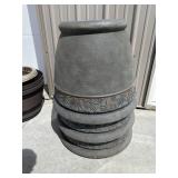 3 Large Plastic Planters