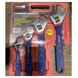 GRIP 4pc Adj. Wrench Set