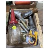 Flashlights, Oil Can & Oil Jar w/Nozzle