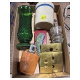 Flask, Cracked Crock & Switch Covers