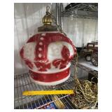 Red Crown Gas Globe Hanging Light