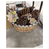 Large Pine Cones in a Basket