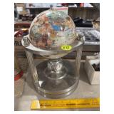 Mother of Pearl & Gemstone Rotating Globe Weather