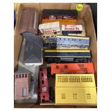 HO Scale Engine, Cars, Buildings - NO TRACK