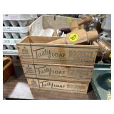 Cheeseboxes (3) & Wooden Spicket