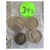 2-1940 Nickels, 1918 Mercury Dime, 1965 Quarter