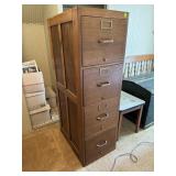 Oak 4 Drawer File Cabinet 16x26.5x52.5