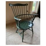High Back Wooden Green Chair