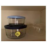 2 Covered Dishes & Fire King Casserole(Lid chip)