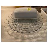 Bubble Glass Plate, Serving Plate & Butter Dish