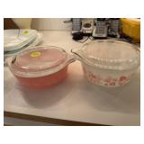 Pair of Covered Pyrex