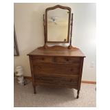 Vin. 4 Draw Dresser w/MIrror 36" W x 18" D x 33" T