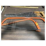2 Bow Saws & Hand Saw