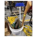 Dust Pan, Sprinkler, Ax Handle & Caulk Gun