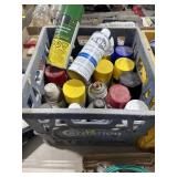 Crate of Spray Paints, Implement Touch Up Paint