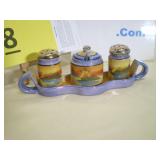 Lusterware Condiment Set