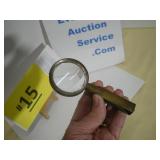 Magnifying Glass, Antique Folding Brass, Portable