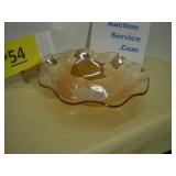 Iris and Herringbone Bowl with Ruffled-Fluted Edge