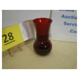 Vintage Vase Royal Ruby Red, Anchor Hocking Glass
