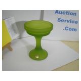 Fairy Candle Lamp Base in Green Satin, WML Glass