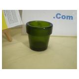 Unique Candle Votive, Dark Green Confederate Glass