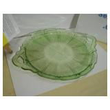 Glowing Jeannette Glass Green Depression Tray