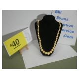 Necklace, Vintage Tempo, Beige Bead