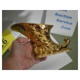 Cornucopia / Horn of Plenty Pottery Vase Gold Coat