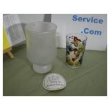 Candle Lamp Hummingbird Votive in Frosted Glass