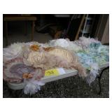 Large Victorian Doll Hats with Feathers & Flowers