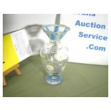 Bud Vase, Glass with Ruffle, Handpainted