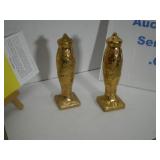 Salt & Pepper Shaker Set, Weeping Gold Ceramic