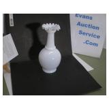 Hand Blown Vase Opalescent Milk Glass