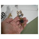 Jeweled Owl Wine Bottle Stopper