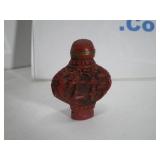 Snuff Bottle with Carved Oriental Scene
